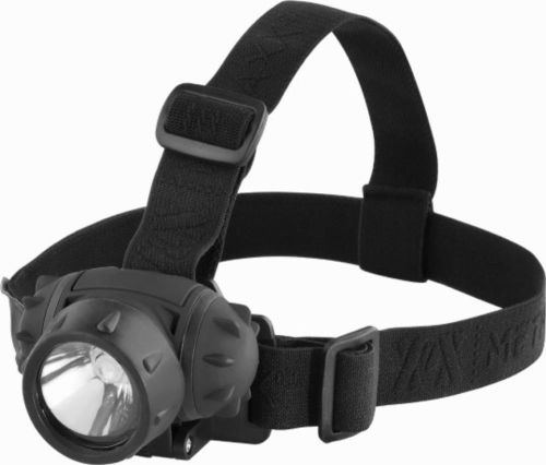 Metmaxx® LED MegaBeam Kopflampe HeadLightSecurityEvo schwarz als Werbeartikel
