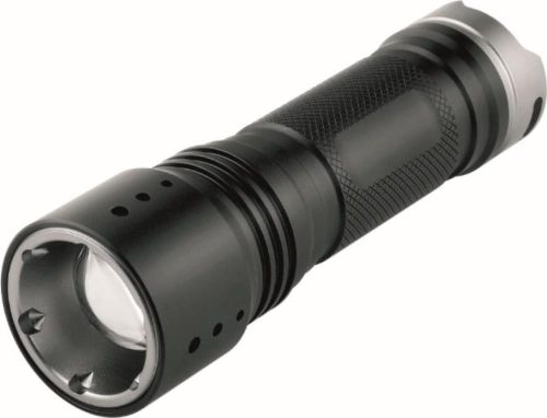 Metmaxx® LED MegaBeam Taschenlampe PowerFocus5Watt schwarz als Werbeartikel