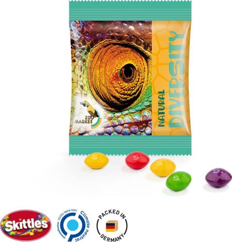 Minitüte Skittles, 10 g - auch aus kompostierbarer Folie - inkl. Druck als Werbeartikel