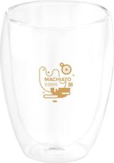 2er Kaffeeglas-Set Machiato mit Glasisolierung als Werbeartikel