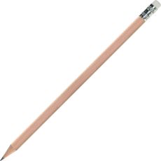 Bleistift mit Radiergummi und Kapsel, lang als Werbeartikel