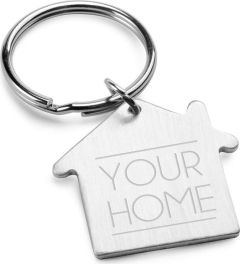 Schlüsselanhänger Buntline in Form eines Hauses als Werbeartikel