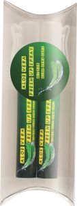 Duo Kissenverpackung aus rePET für Spray Sticks - Tampondruck als Werbeartikel