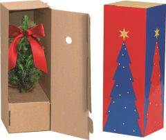 Schuber für Einzelversandkartonage kleine Weihnachtsbäumchen als Werbeartikel