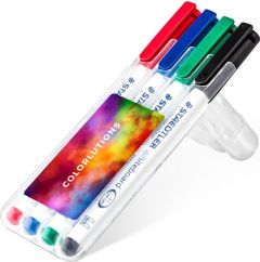 STAEDTLER Lumocolor whiteboard pen, Box mit 4 Stiften als Werbeartikel