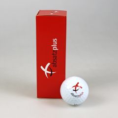 3er Golfball Verpackung, außen individuell gestaltet als Werbeartikel