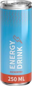 Energy Drink zuckerfrei, Body Label (Pfandfrei, Export) als Werbeartikel