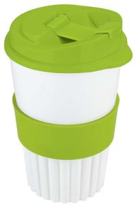 BIO-Kaffeebecher to go 350 ml inkl. IML mit Soft-Manschette als Werbeartikel