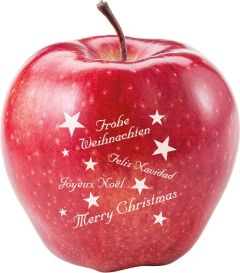 LogoFrucht Apfel "Happy Christmas" als Werbeartikel