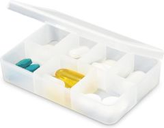 PILLIN Medikamentenbox aus Kunststoff, 7 Fächer als Werbeartikel
