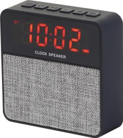 Bluetooth Lautsprecher mit Radiowecker und Uhrzeit-Anzeige als Werbeartikel