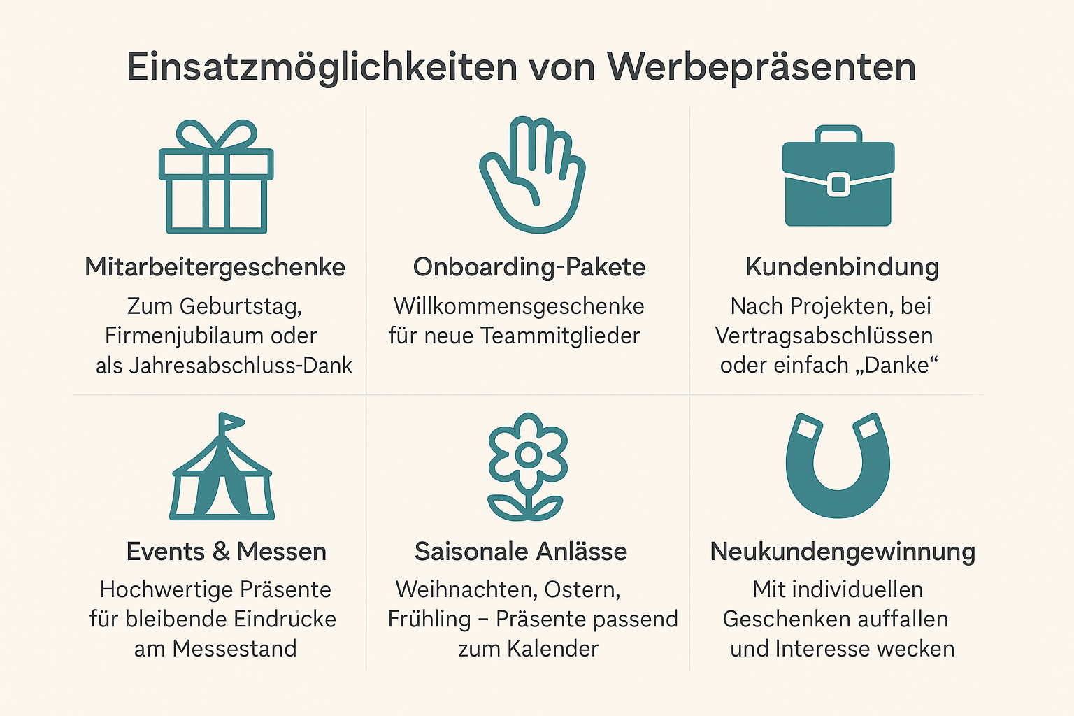 Einsatzmöglichkeiten von veredelten Werbepräsenten